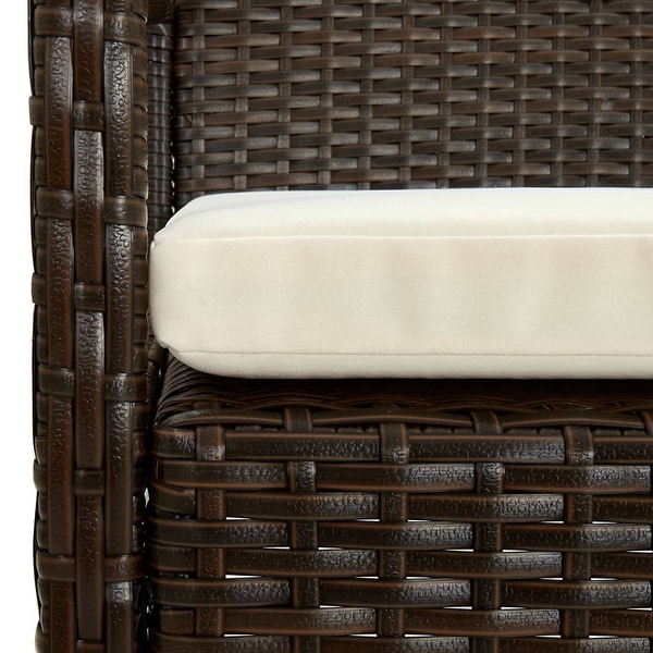 vidaXL Patio Chair with Cushion Poly Rattan Brown