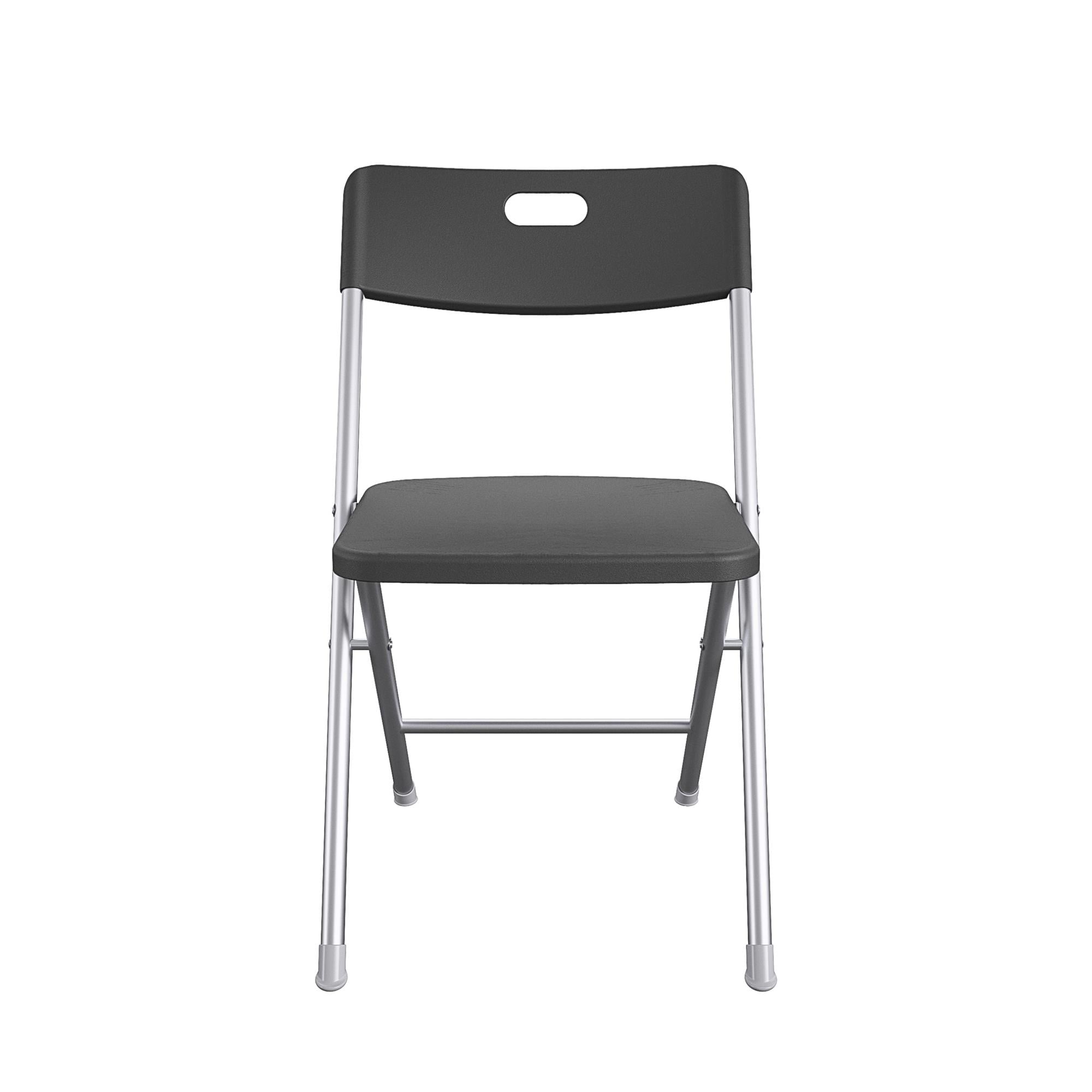 Mainstays Resin Seat & Back Folding Chair, Black