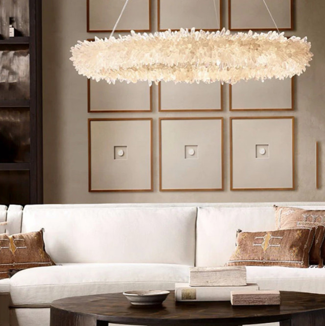 Akari Crystal Halo Chandelier   Contemporary   Media Cabinets   by Akari Lanterns  Houzz