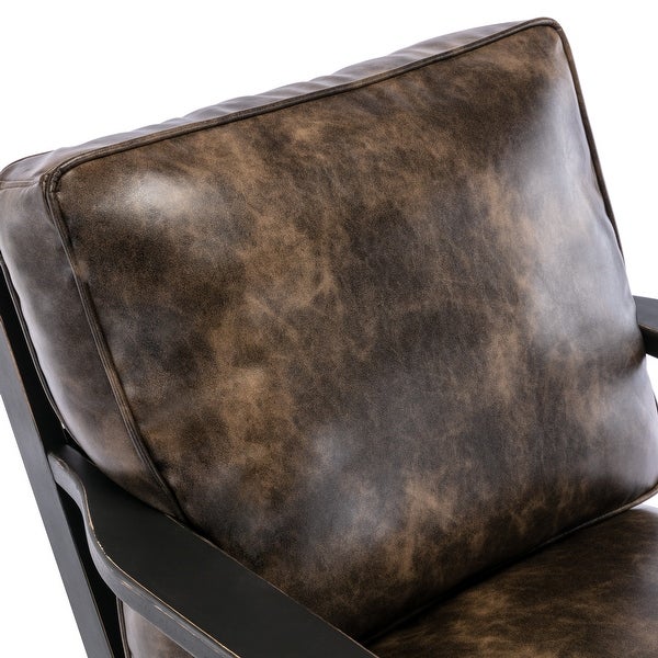 PU Leather Armchair with Removable Cushion