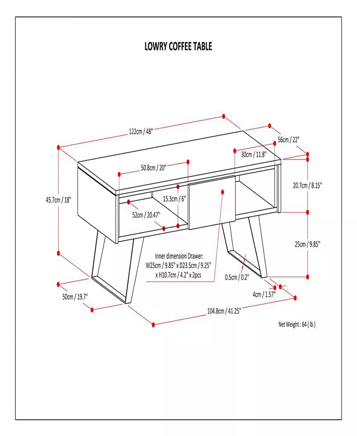 Simpli Home Minah Coffee Table