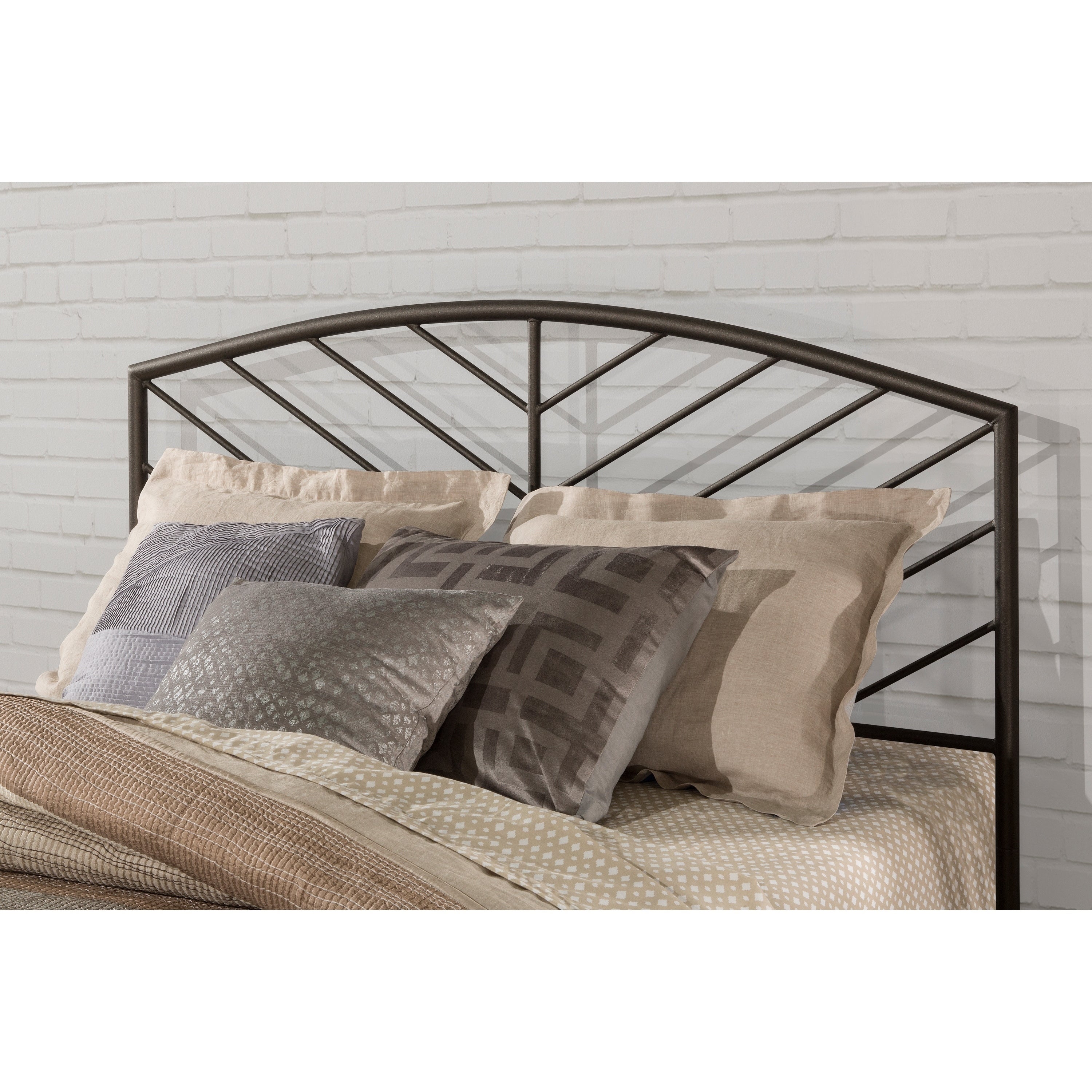 Porch and Den Elemar Grey Metal Headboard without Bed Frame - - 28116631