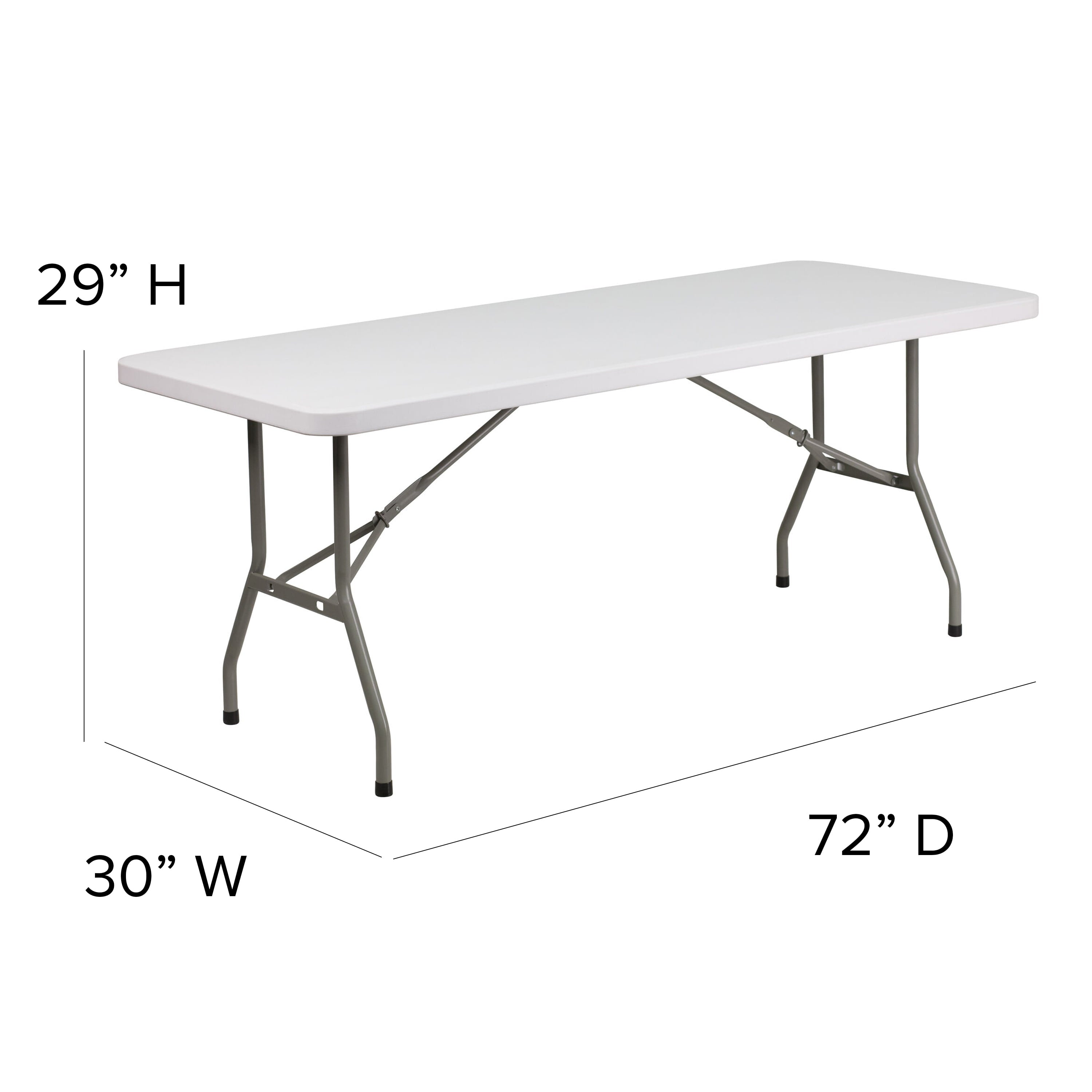 Flash Furniture 6-Foot Granite White Plastic Folding Table