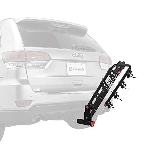 Allen Sports Deluxe Locking Quick Release 4-Bike Carrier fits 2 in receiver hitch， 140 lbs capacity， Model 542QR