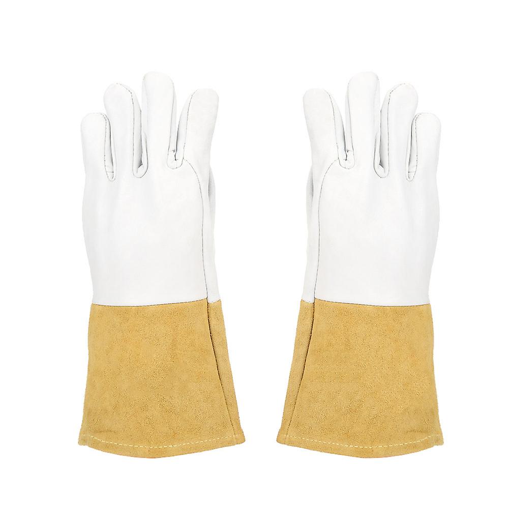 Super Soft Heat Resistant Sheepskin Gloves Tig Welding Gloves(10-1009 Long)