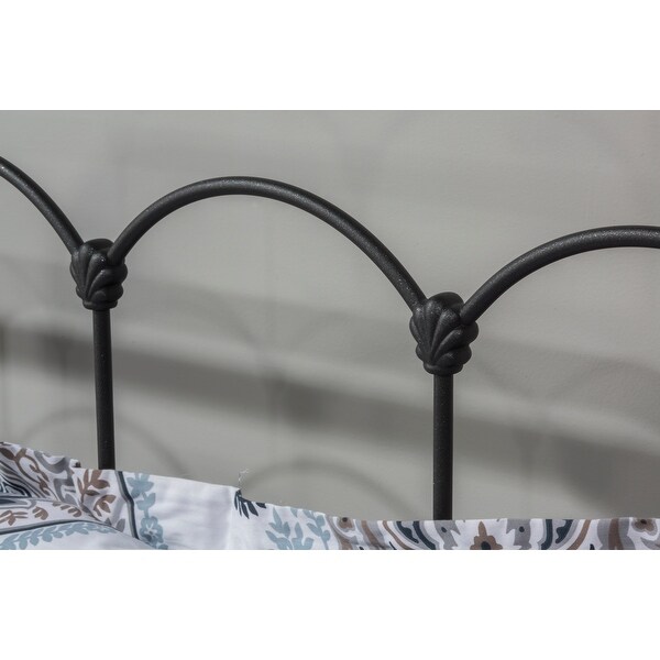 The Gray Barn Charley Black Speckle Metal Headboard with Rails - - 21906868