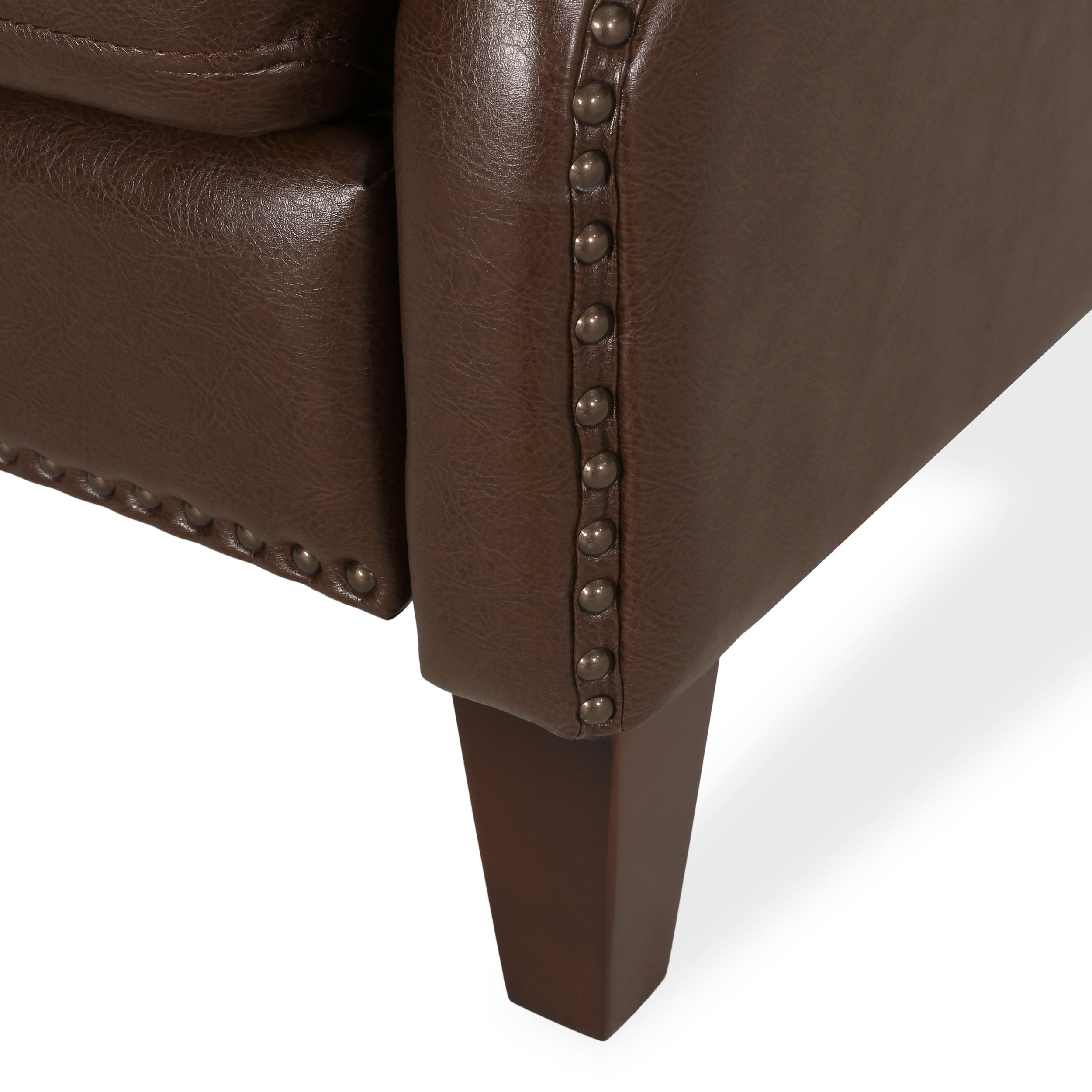 Breu Contemporary Upholstered Pushback Recliner with Nailhead Trim