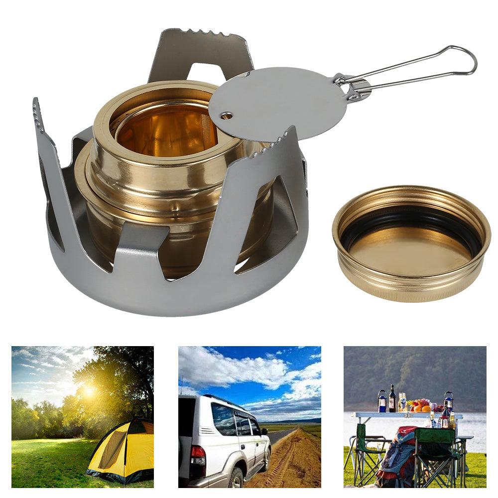 "Everso Portable Outdoor Mini Alcohol Stove Burner Ultralight Camping Cookware Set for Outdoor Camping, Hiking, Backpacking, Picnic"