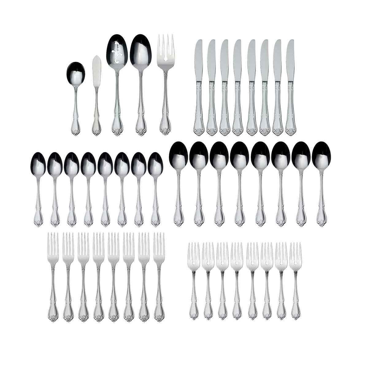 True Rose 45 Piece Everyday Flatware Set