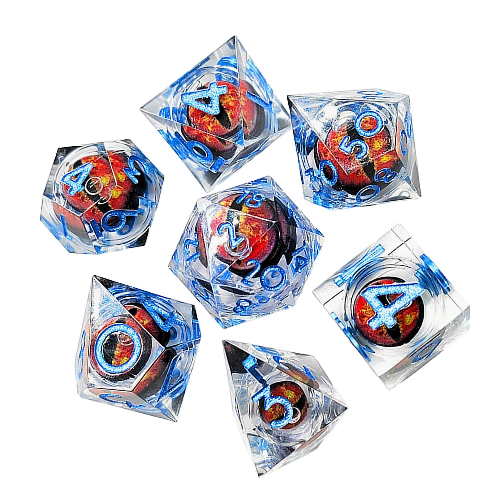 Polyhedral Eye Game Dice 7 Pieces Set Accessory For Teaching Projects Style B