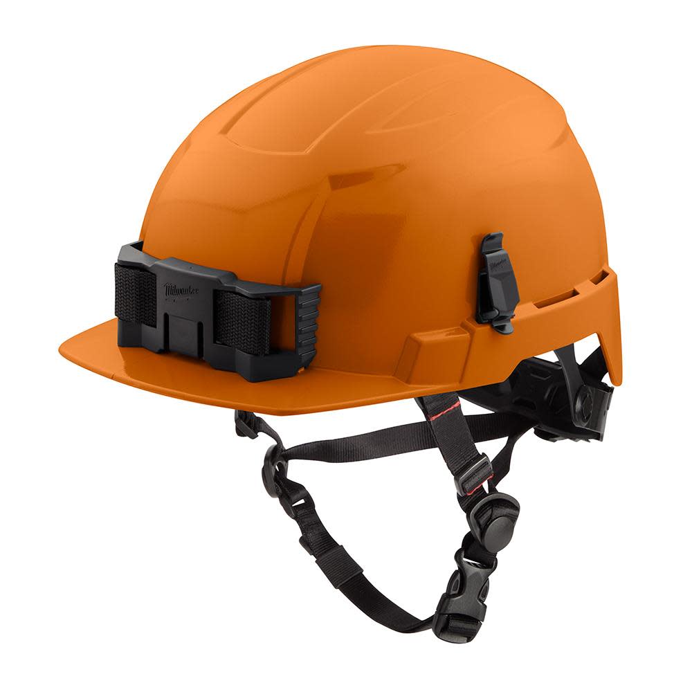 Milwaukee Orange Front Brim Helmet with BOLT Class E