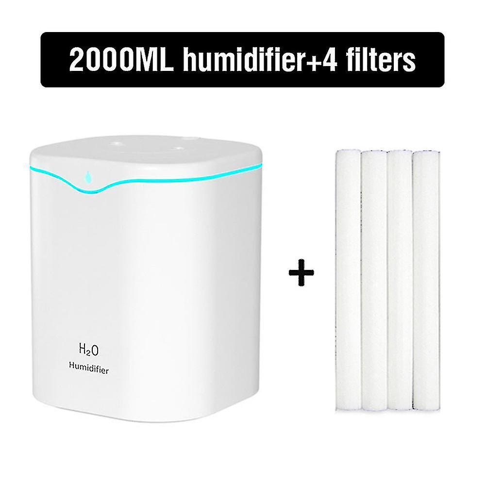 2200ml Double Nozzle Air Humidifier Oil Diffuser With Led Aromatherapy Diffuser Humidifiers White