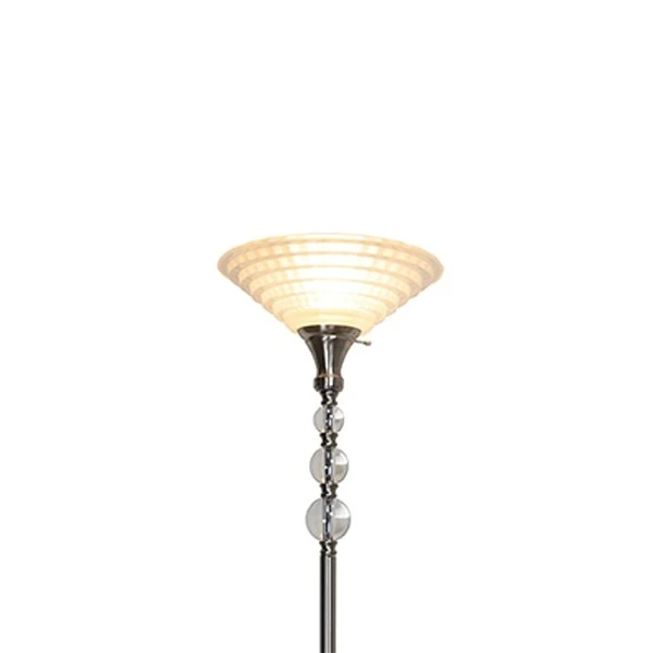 Alaris Orb Art Glass Polished Nickel Torchiere Floor Lamp - Polished Nickel