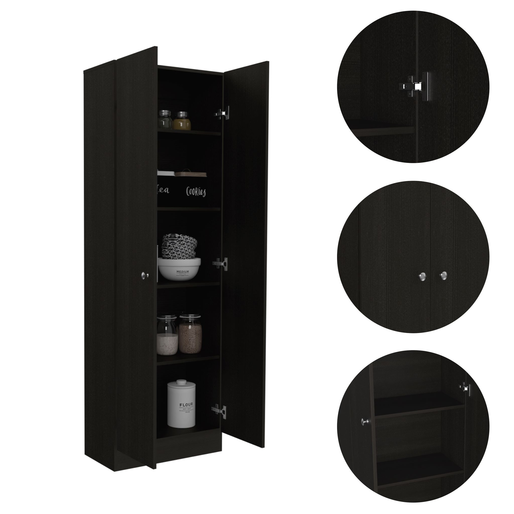 Boahaus Cayenne Kitchen Cabinet (Black)