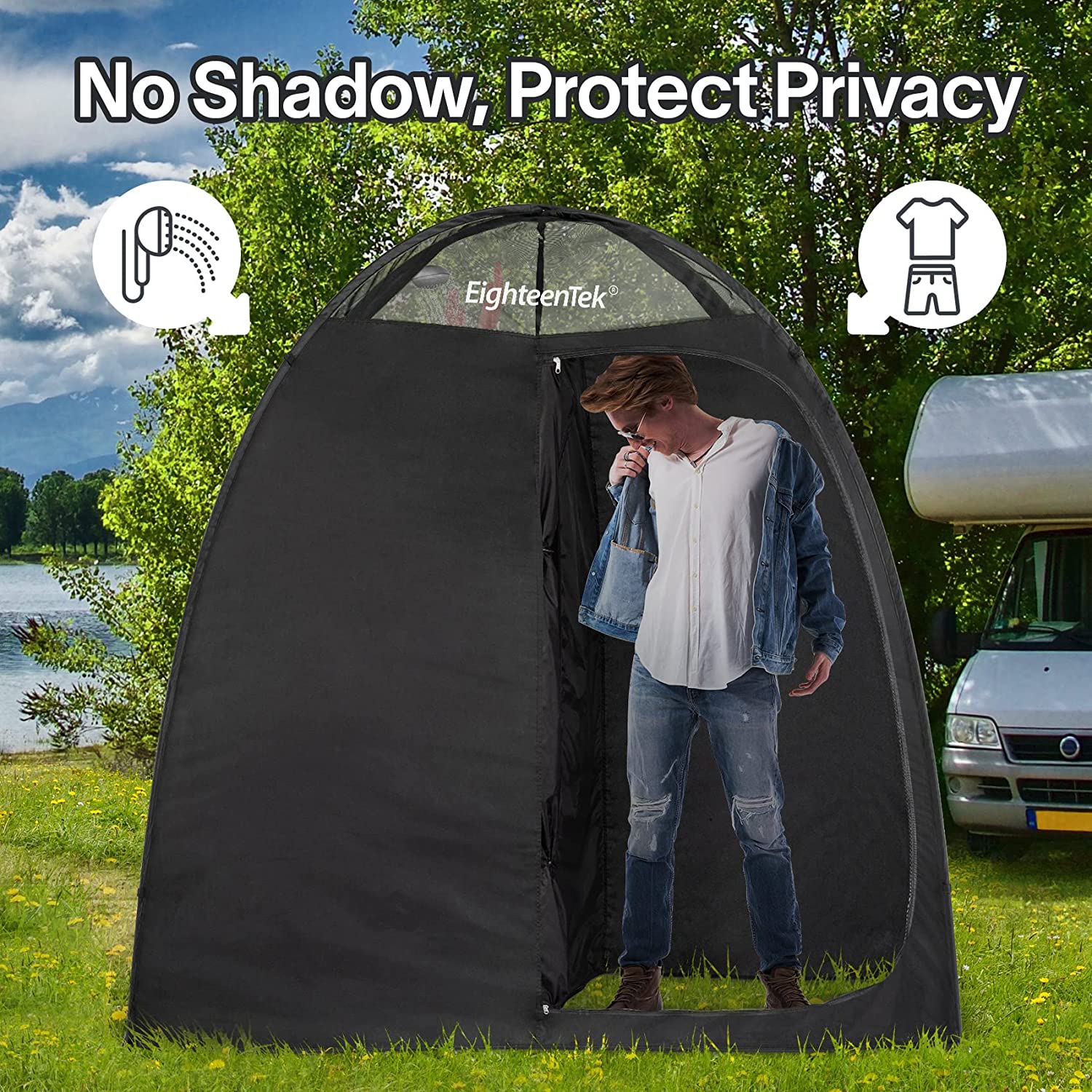 Shower Tent Changing Room 2 Rooms Outdoor Pop Up Camping Toilet Portable Privacy Dressing Shelter 83