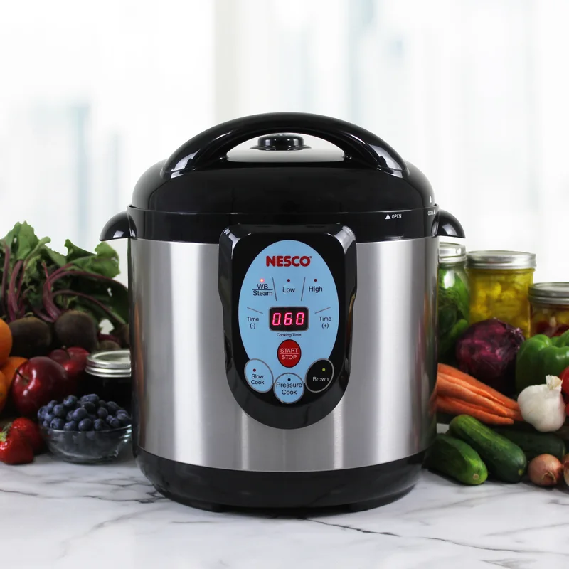 NESCO NPC-9 Smart Electric Pressure Cooker and Canner， 9.5 Quart， Stainless Steel