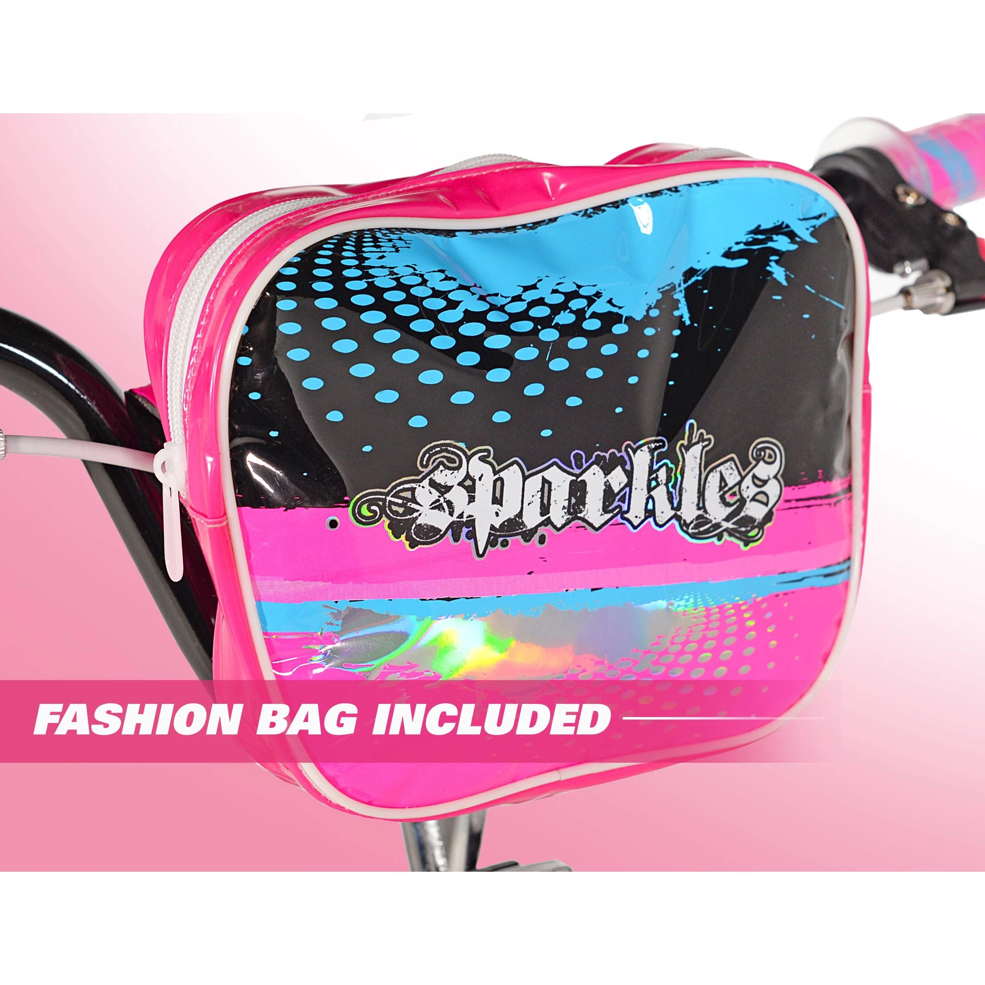 Kent 18 In. Sparkles Girl's Bike， Black and Pink