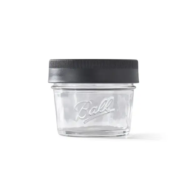 Ball 4-Pack Regular Mouth 1/4 Pint 4 oz Mason Jars with Leak-Proof Storage Lids