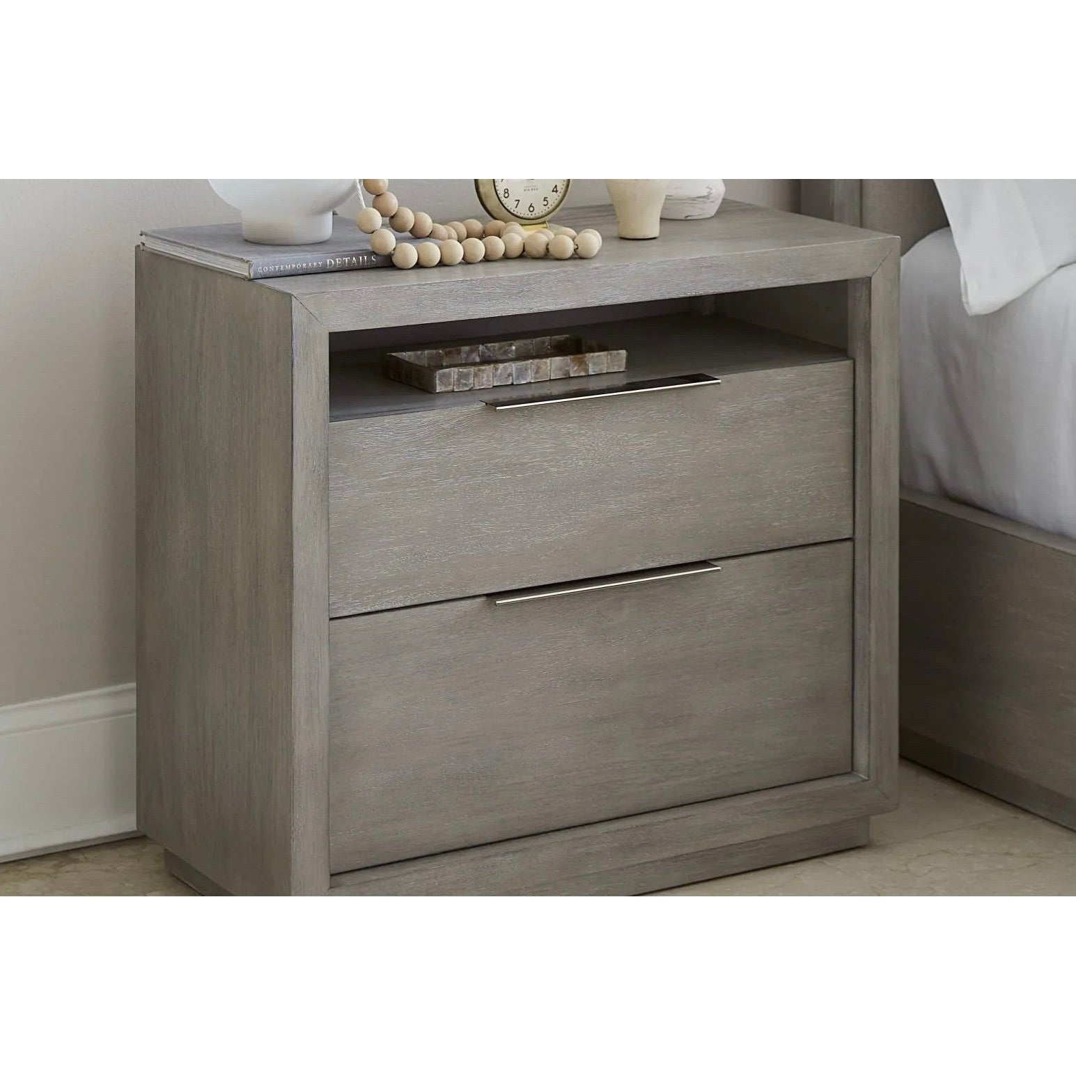 Oyster Bay Fog 2-Drawer 32 Nightstand