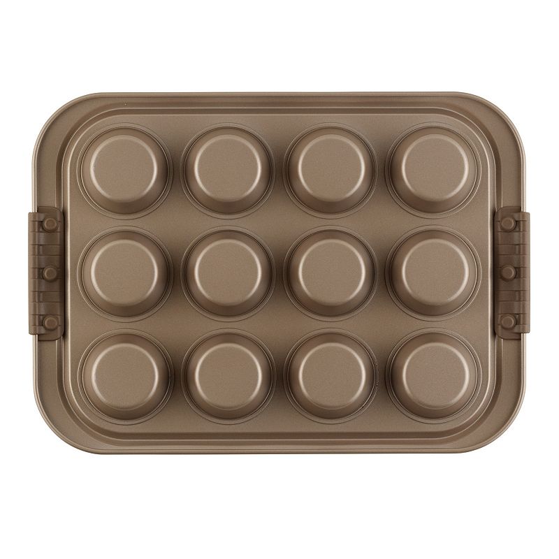 Anolon Advanced Bronze Nonstick Muffin Pan with Lid