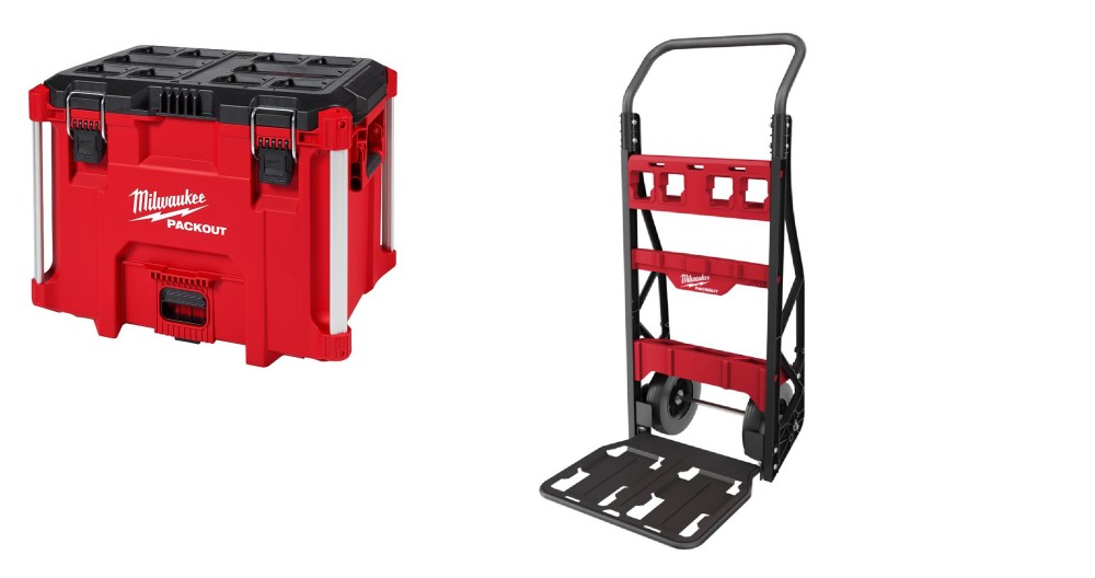 Milwaukee PACKOUT XL Tool Box and 2 Wheel Cart Bundle