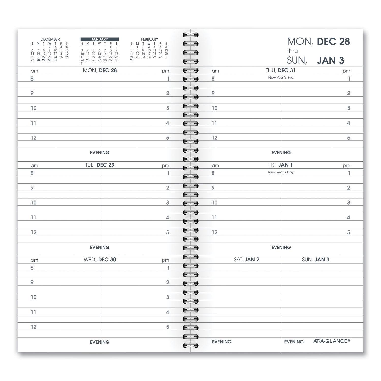 Weekly Appointment Book Refill Hourly Ruled by AT-A-GLANCEandreg; AAG7090410