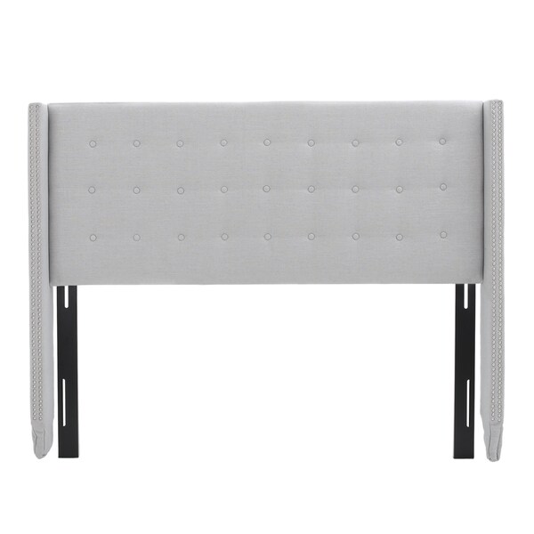 Kendrah Adjustable Full/Queen Wing-back Studded Fabric Headboard by Christopher Knight Home - - 13770391