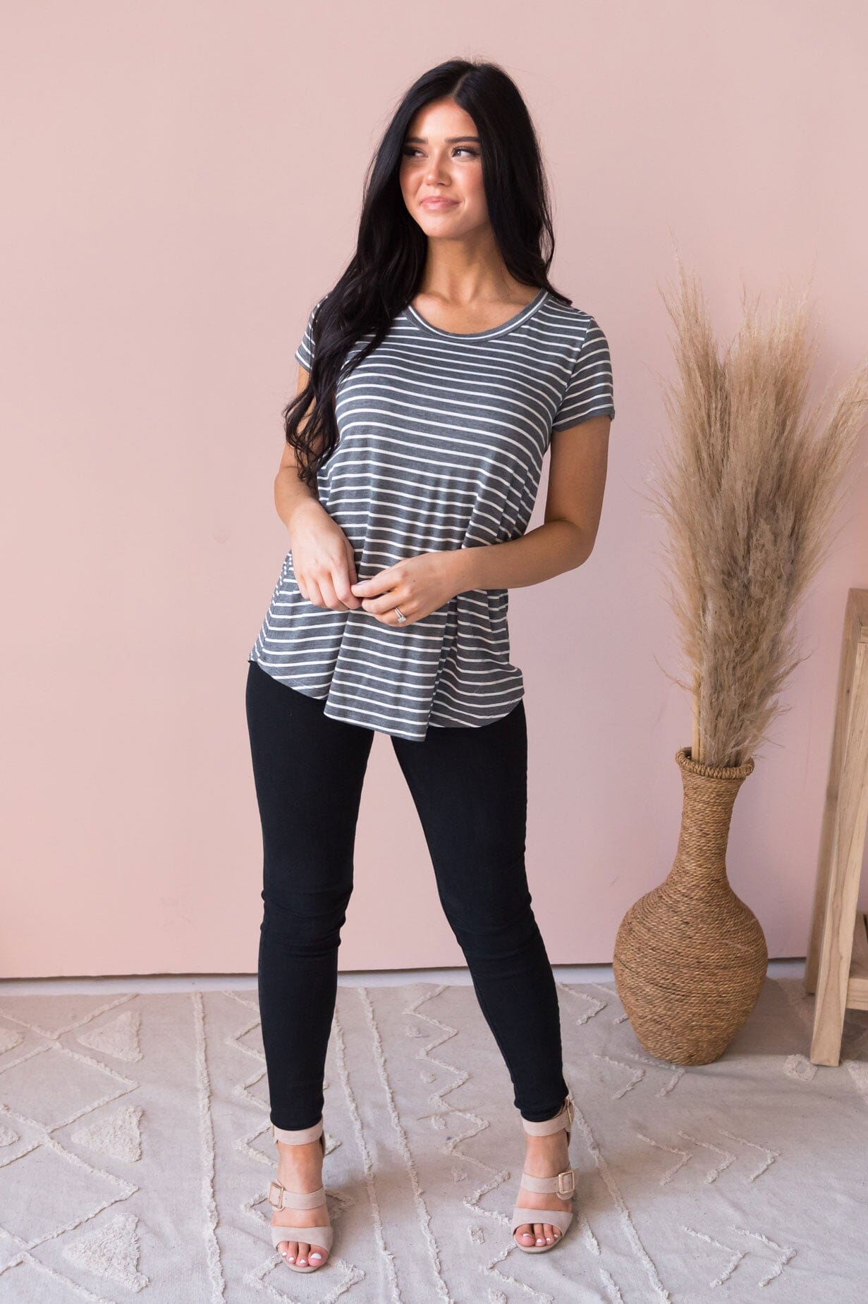 Casual Stripes Modest Tee