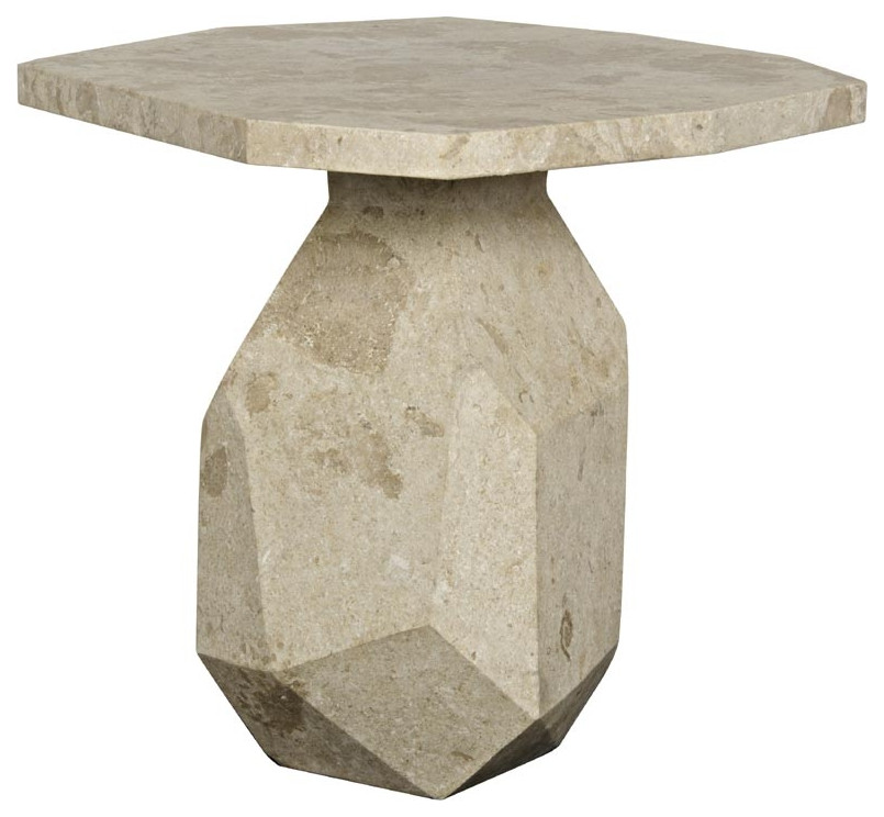 NOIR Furniture   Polyhedron Side Table  White Marble   AM 194WM   Transitional   Side Tables And End Tables   by GwG Outlet  Houzz