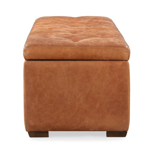 Dani Storage Ottoman Cognac Tan Poly amp Bark