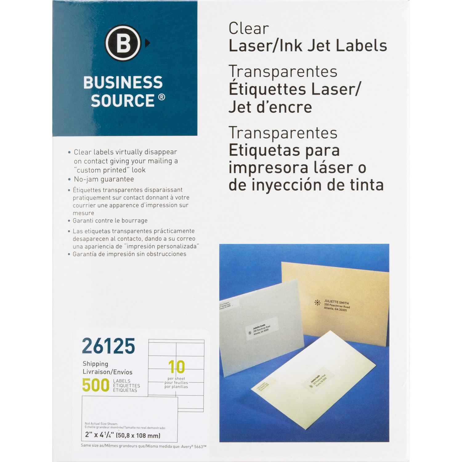 Clear Shipping Labels by Business Source BSN26125