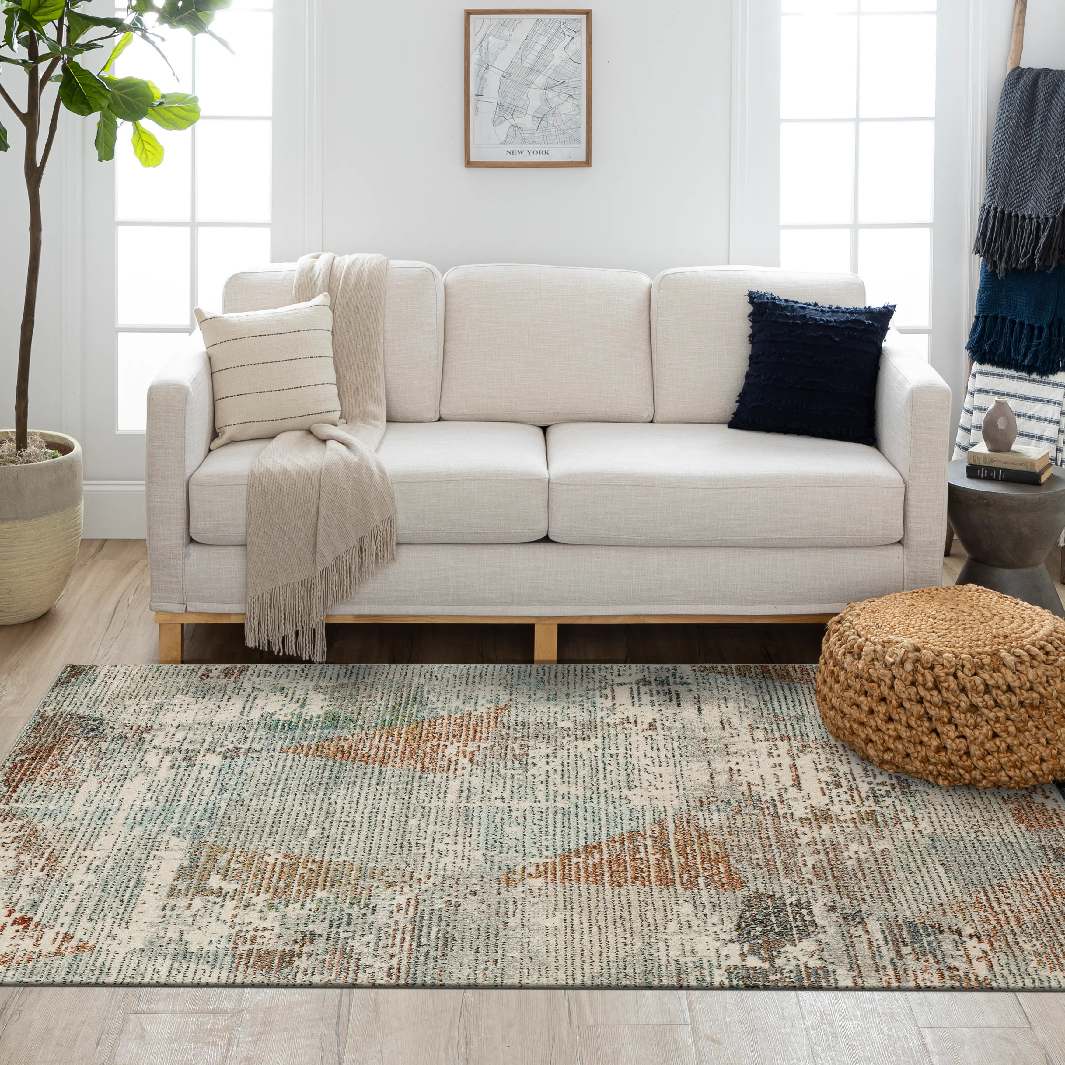 Whimsey 5 x 8 Admiral Abstract Multicolor Area Rug