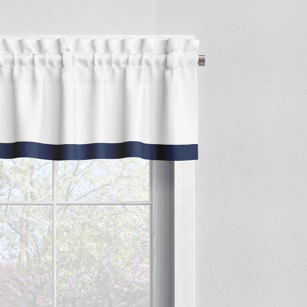 Bacati Mixnmatch Blue Band Window Valance