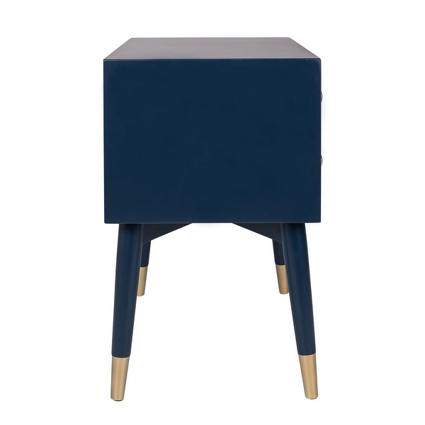 East at Main 2 Drawer Side Table with Gold Accents