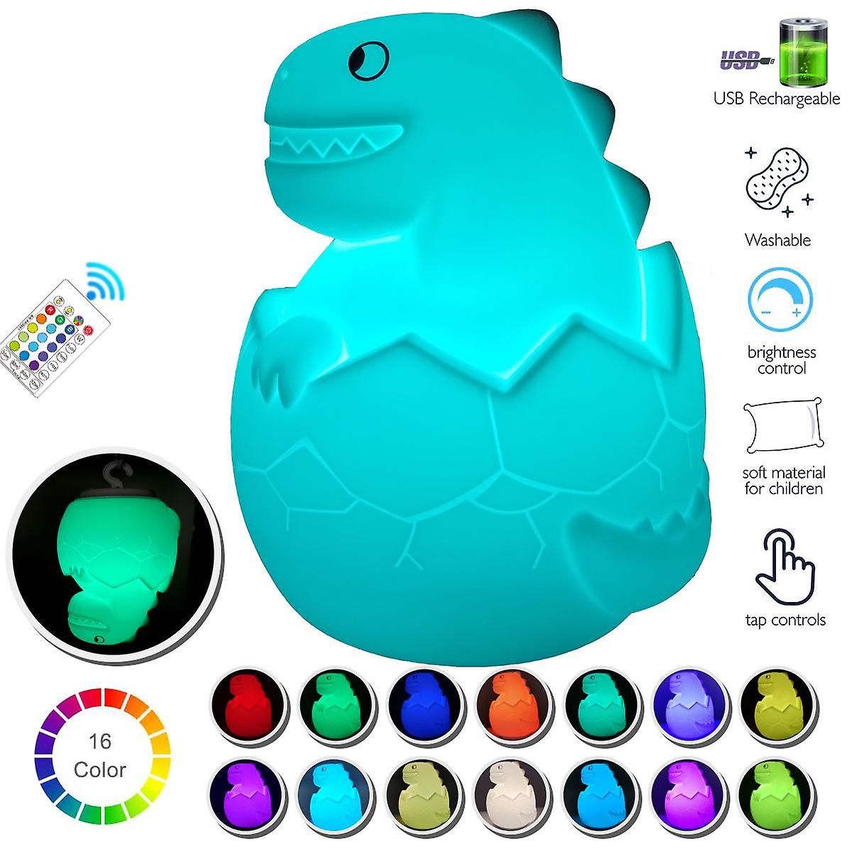 Dinosaur Night Light For Kids Room，cute Dino Lamp Boys Toddler Birthday Gifts， Portable Led Colorful Camping Light Lamp For Children Bedroom