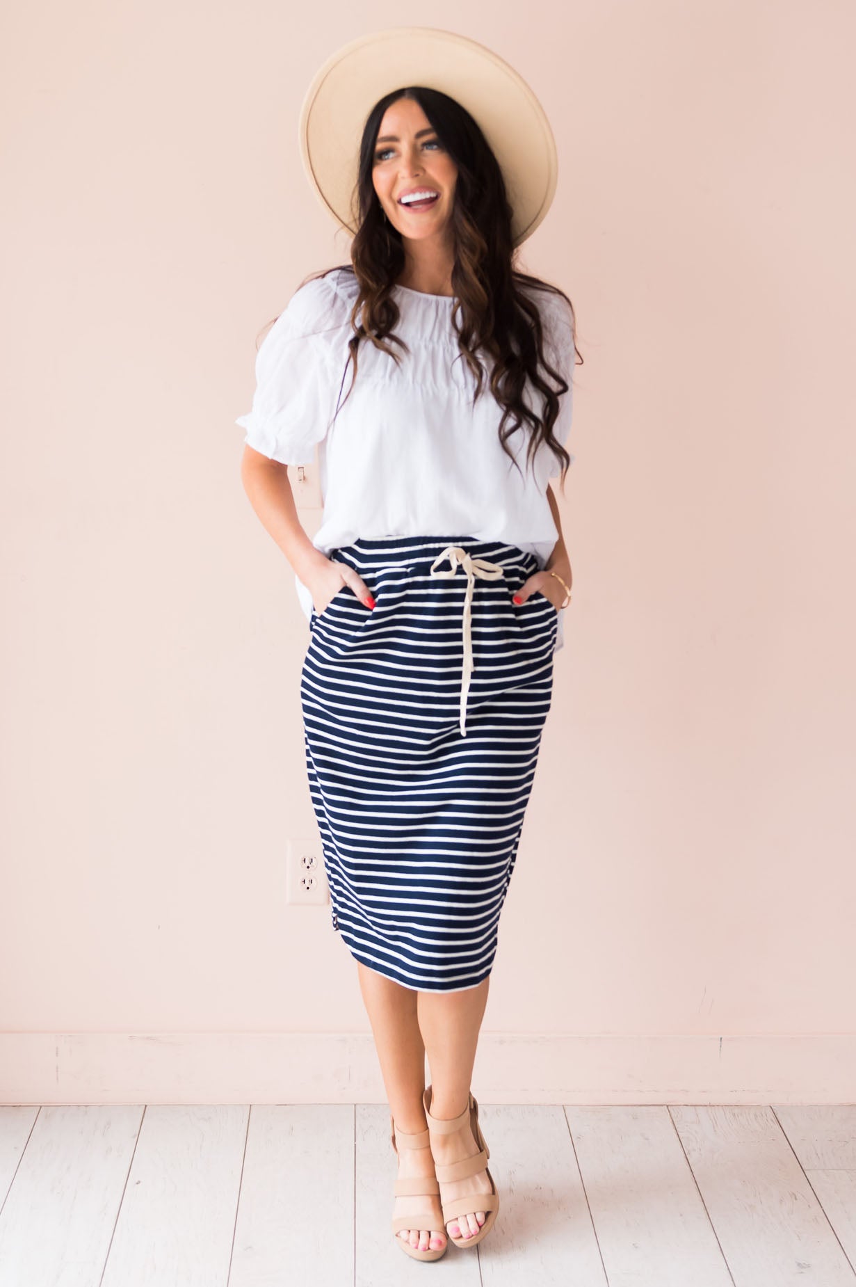 New Day Modest Tie Waist Skirt