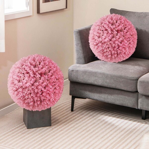 Costway 2 PCS Artificial Plant Topiary Ball 19 Faux Decorative Balls