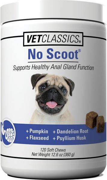 VetClassics No Scoot Anal Gland Function Support Soft Chews Dog Supplement