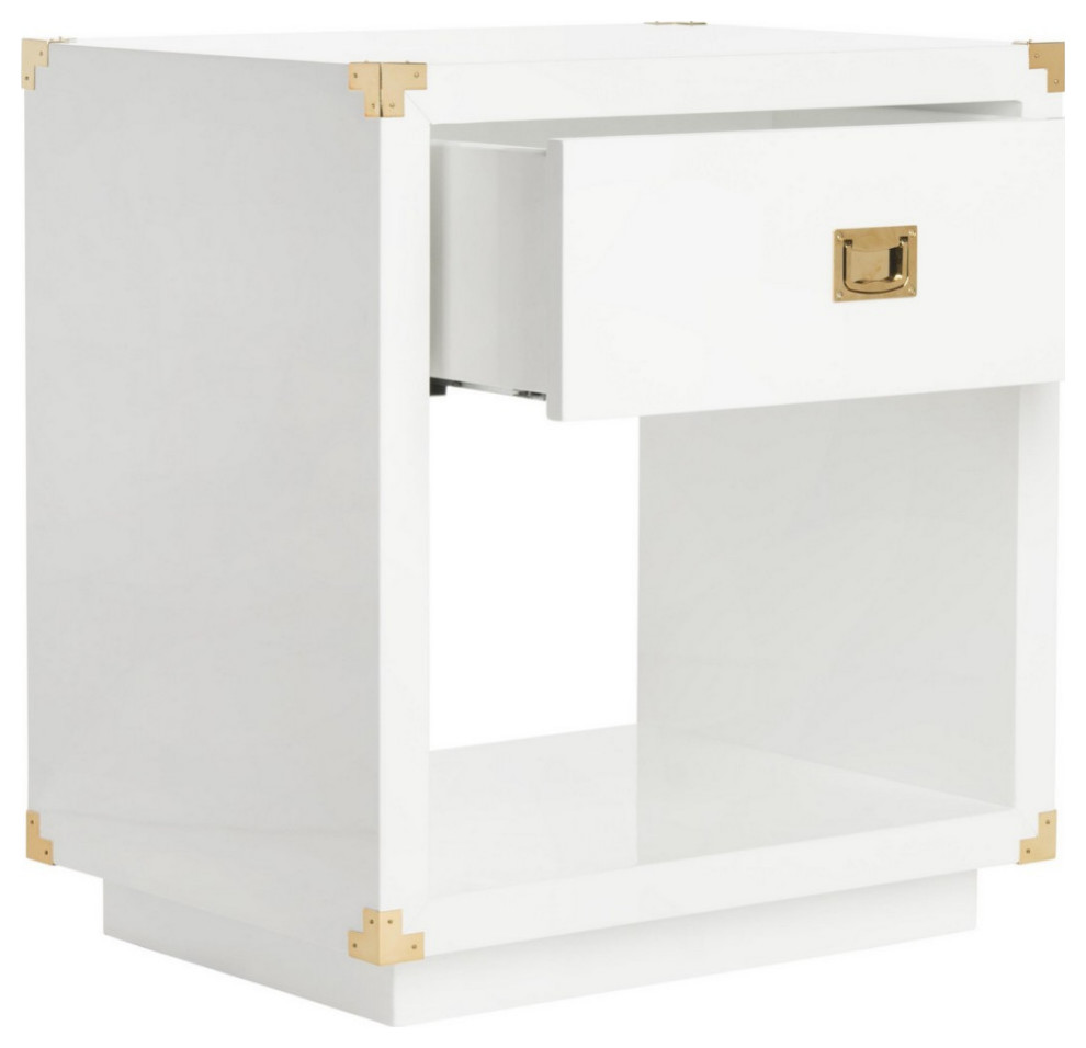 Christian Lacquer Side Table White   Contemporary   Side Tables And End Tables   by AED Luxury Home Decor  Houzz