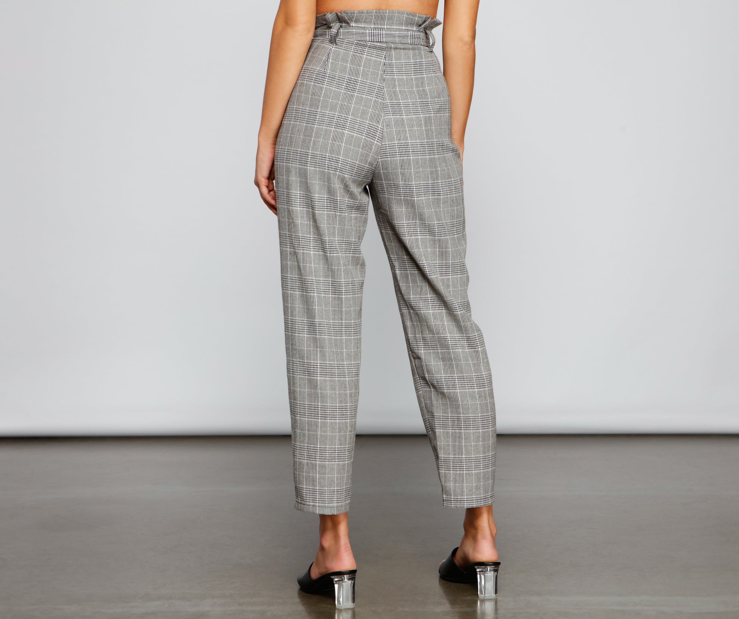 Chic Stunner High Waist Plaid Pants