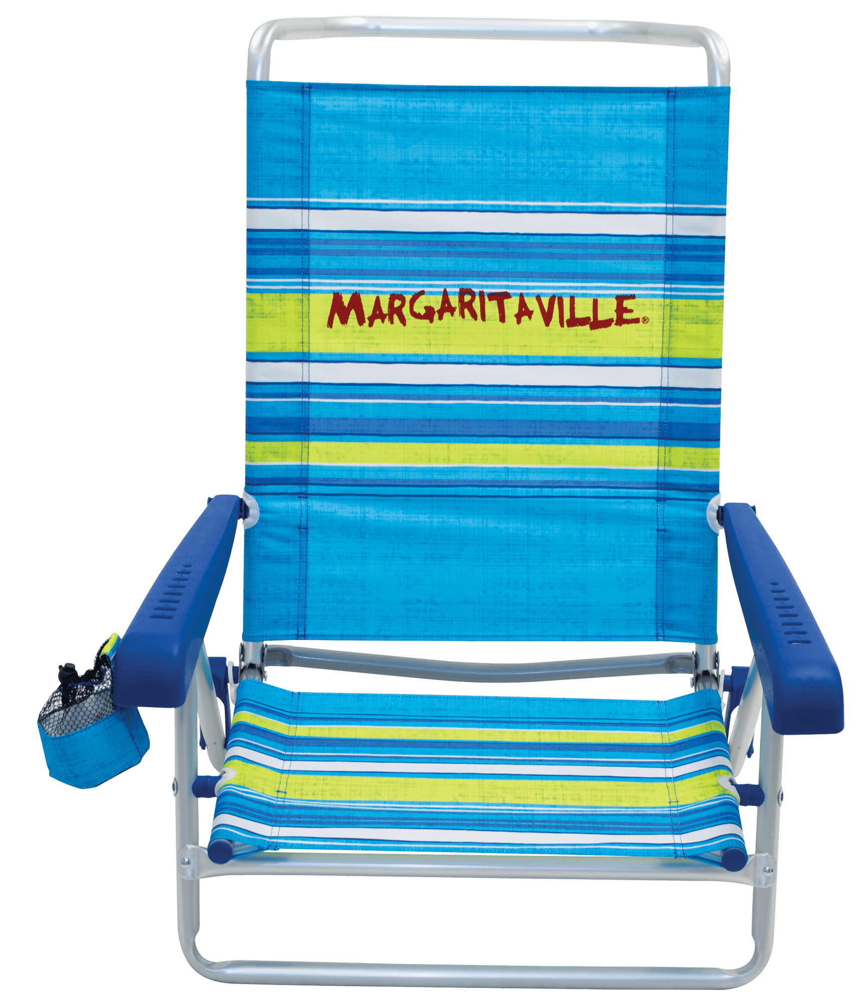 Margaritaville 5 Position Anodized Aluminum Beach Chair - Blue Stripe