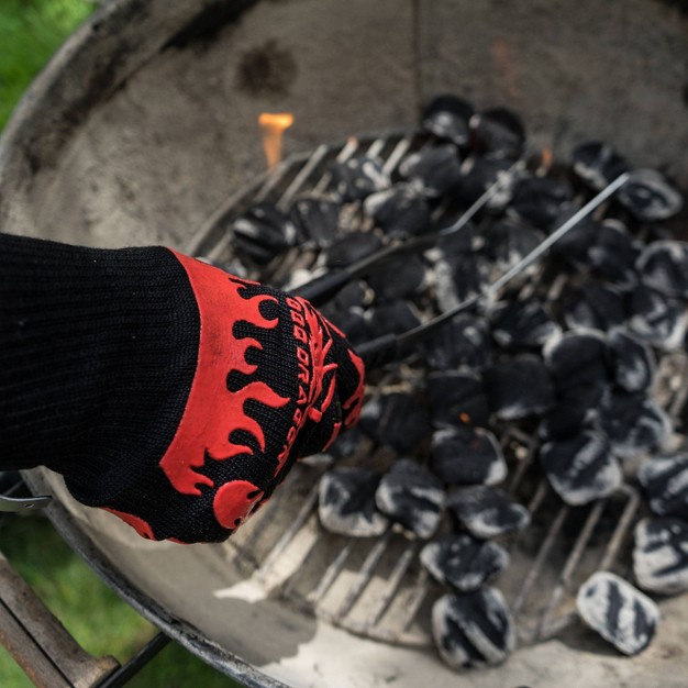 Bbq Extreme Heat Resistant Grill Gloves Black Bbq Dragon