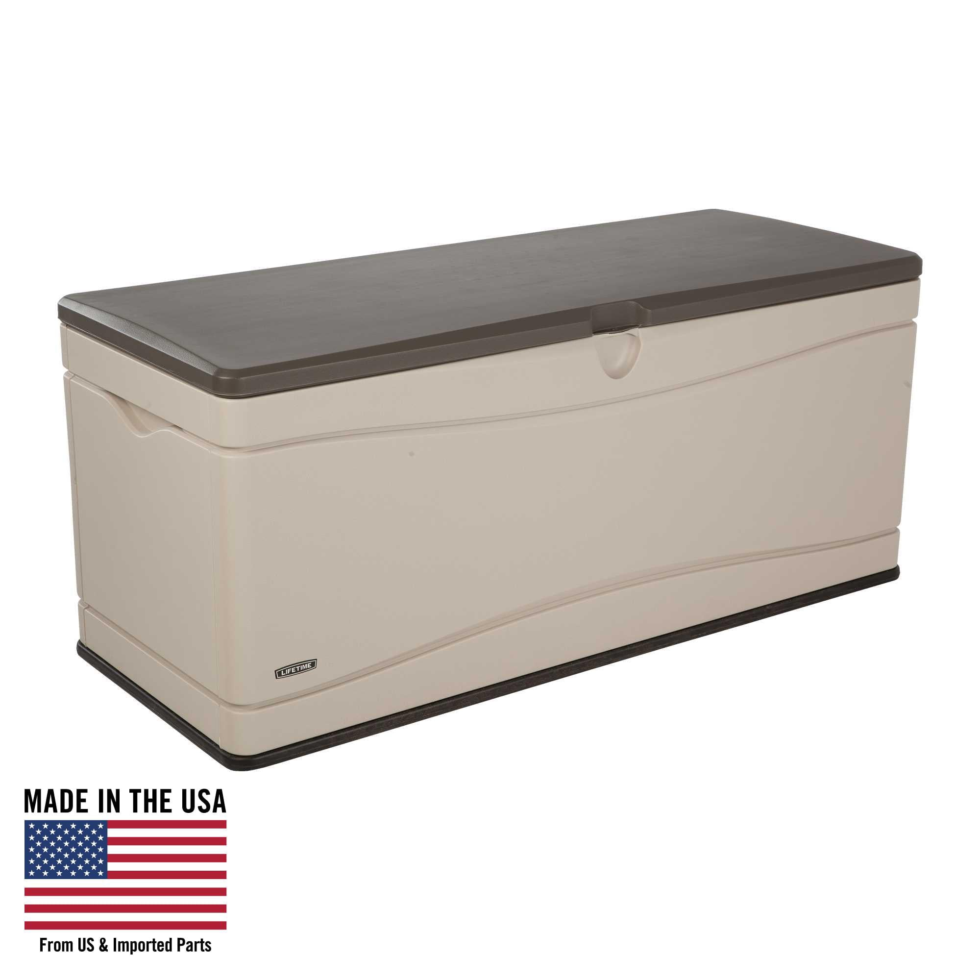 Lifetime Heavy-Duty 130 Gallon Plastic Deck Box, Desert Sand