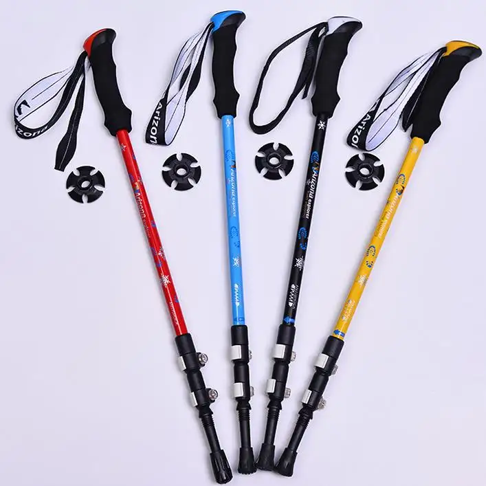 Telescopic Duralumin Aluminum Carbon Fiber Hiking Trekking Retractable Poles Walking Sticks