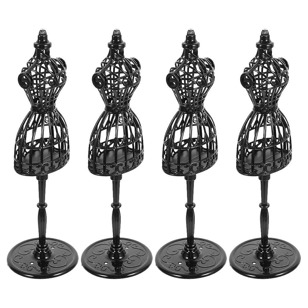 4pcs Miniature Doll Clothes Display Stand Plastic Doll Dress Clothes Stand