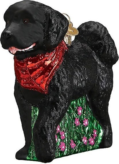 Old World Christmas Black Doodle Dog Glass Tree Ornament