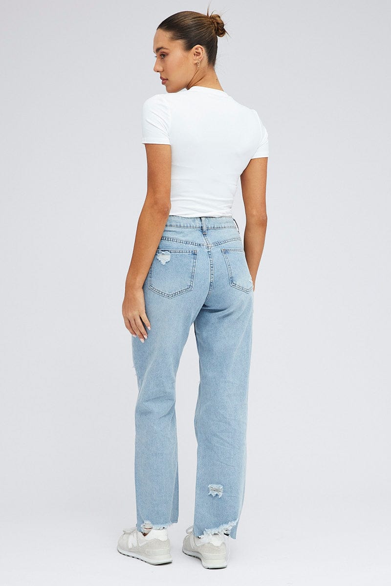 Denim Boyfriend Jeans Mid Rise