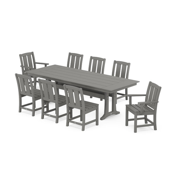 POLYWOOD Mission 9Piece Farmhouse Dining Set with Trestle Legs