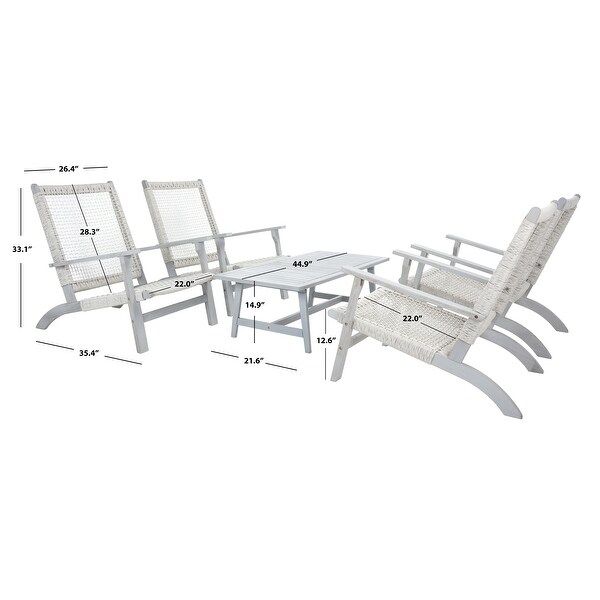 SAFAVIEH Outdoor Deven 5Piece Acacia Wood Coffee Set.