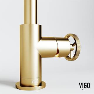 VIGO Cass Single Handle Single-Hole Bathroom Faucet in Matte Brushed Gold VG01047MG